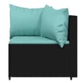 Miniatyrbillede 5 af 11: vidaXL hjørnemoduler til havesofa 2 stk. med hynder polyrattan sort