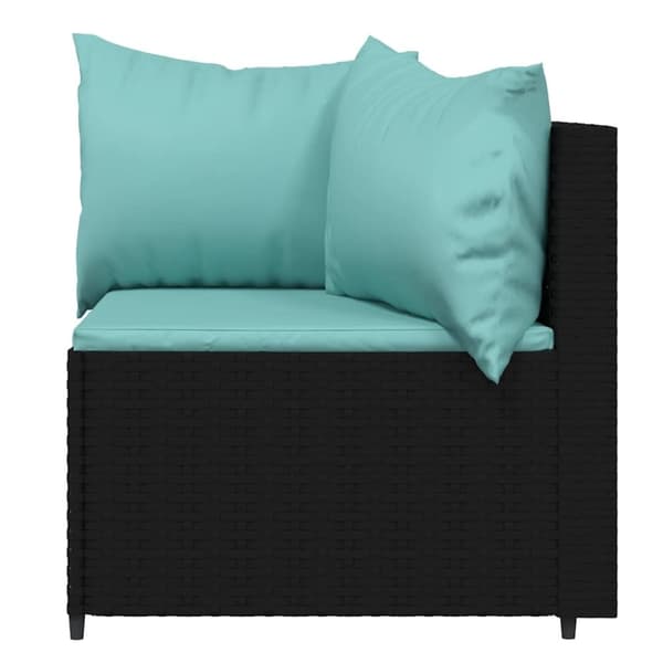vidaXL hjørnemoduler til havesofa 2 stk. med hynder polyrattan sort