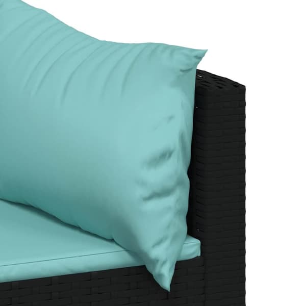 vidaXL hjørnemoduler til havesofa 2 stk. med hynder polyrattan sort