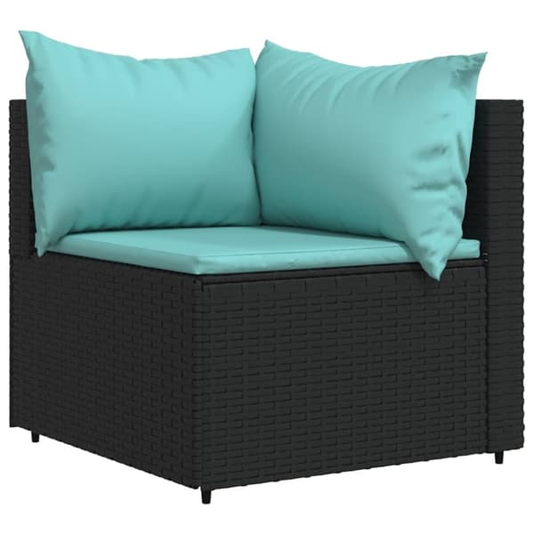 vidaXL hjørnemoduler til havesofa 2 stk. med hynder polyrattan sort