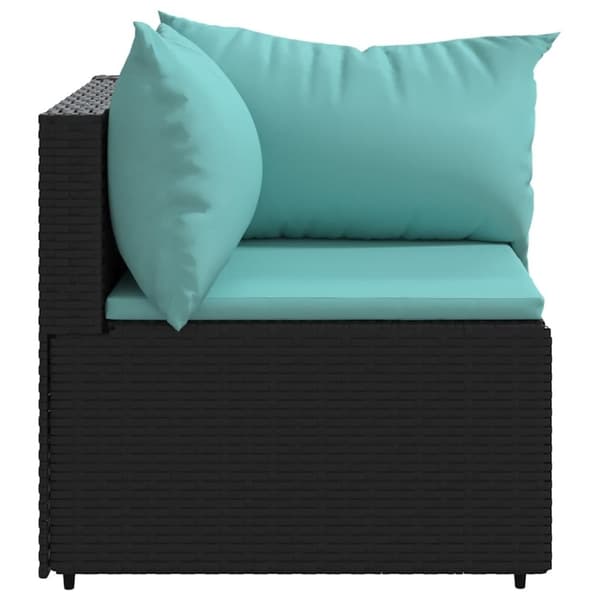 vidaXL hjørnemoduler til havesofa 2 stk. med hynder polyrattan sort