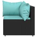 Miniatyrbillede 6 af 11: vidaXL hjørnemoduler til havesofa 2 stk. med hynder polyrattan sort