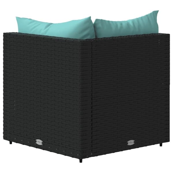 vidaXL hjørnemoduler til havesofa 2 stk. med hynder polyrattan sort