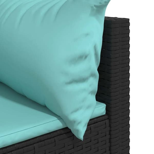 vidaXL hjørnemoduler til havesofa 2 stk. med hynder polyrattan sort