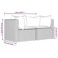Miniatyrbillede 10 af 11: vidaXL hjørnemoduler til havesofa 2 stk. med hynder polyrattan sort