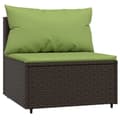 Miniatyrbillede 1 af 9: vidaXL midtermodul til havesofa med hynde polyrattan brun