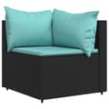 Miniatyrbillede 3 af 10: vidaXL hjørnemodul til havesofa med hynder polyrattan sort