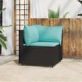 Miniatyrbillede 2 af 10: vidaXL hjørnemodul til havesofa med hynder polyrattan sort
