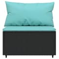 Miniatyrbillede 4 af 9: vidaXL midtermodul til havesofa med hynder polyrattan sort