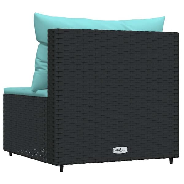 vidaXL midtermodul til havesofa med hynder polyrattan sort