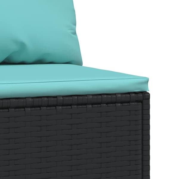 vidaXL midtermodul til havesofa med hynder polyrattan sort