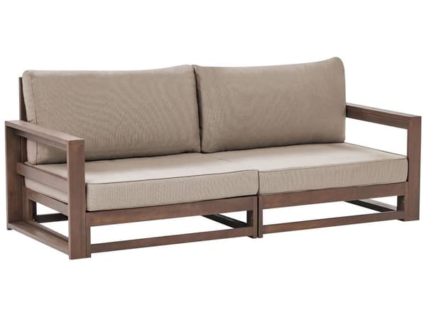 Hagesofa Mørkt tre Taupe Akasietre 2-seter med puter Moderne design Uteplass Hagemøbler