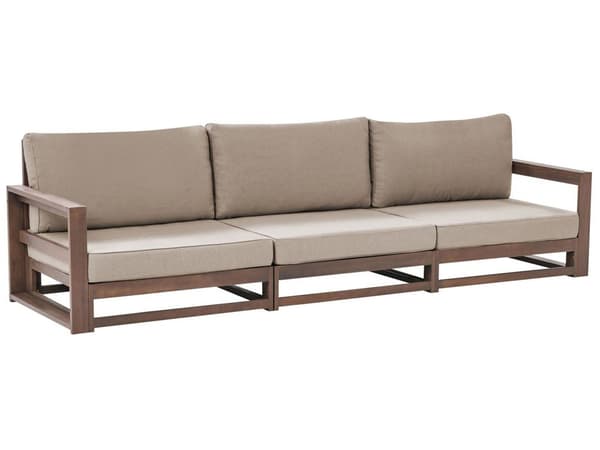 Havesofa Mørkt Akacietræ Polyester 3 Personers Udendørs Loungesofa Vandtætte Hynder til Terrasse Have Indretning