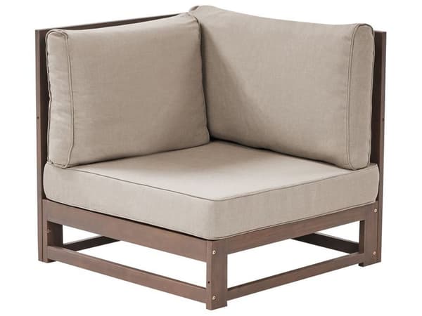 Hjørnesofa Mørkt tre Taupe Akasietre 2-seter med puter Moderne design Hagesofa Uteplass Hagemøbler