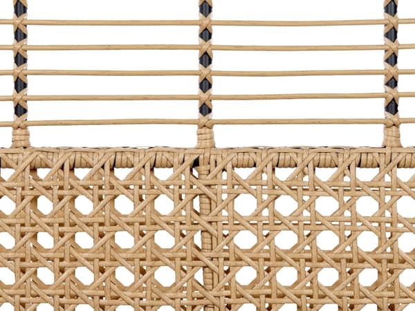 Sofa Grå Natur Rattan 2-personers med Siddepude Flettet Boho Design