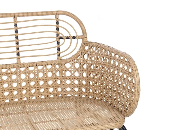 Soffa Grå Natur Konstrotting 2-sits med Sittdyna Flätad Bohemisk Design