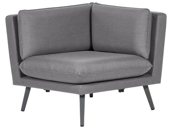 Udendørs Loungesofa Grå Polyester 5 personers Havesofa UV resistent Hjørnesofa til Haven
