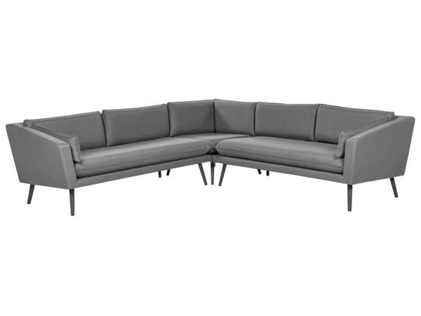 Udendørs Loungesofa Grå Polyester 5 personers Havesofa UV resistent Hjørnesofa til Haven