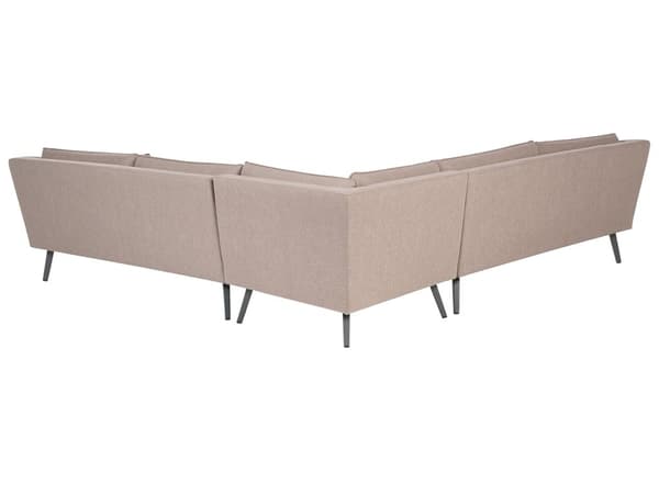 Ulkokulmasohva beige viidelle kangasverhoilu alumiini irrotettavat päälliset UV-kestävä moderni