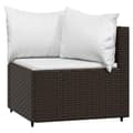 Miniatyrbillede 4 af 11: vidaXL hjørnemoduler til havesofa 2 stk. med hynder polyrattan brun