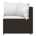 Miniatyrbillede 5 af 11: vidaXL hjørnemoduler til havesofa 2 stk. med hynder polyrattan brun