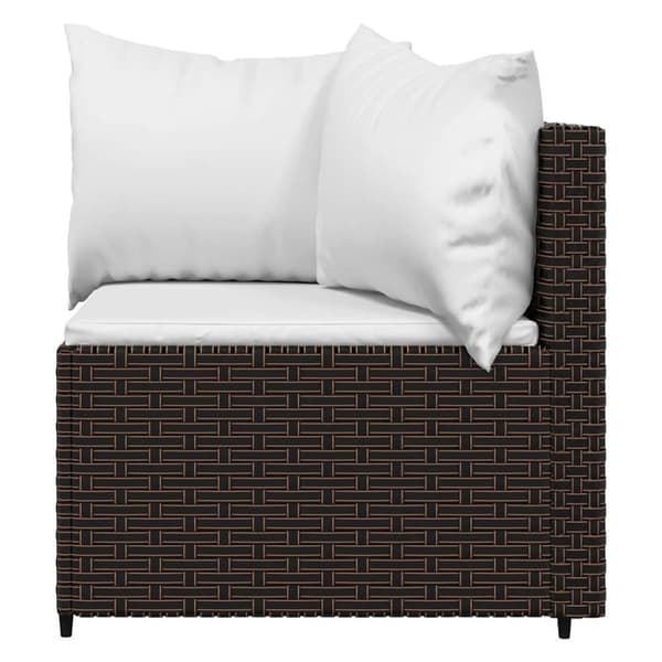 vidaXL hjørnemoduler til havesofa 2 stk. med hynder polyrattan brun