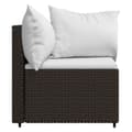 Miniatyrbillede 6 af 11: vidaXL hjørnemoduler til havesofa 2 stk. med hynder polyrattan brun