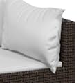 Miniatyrbillede 8 af 11: vidaXL hjørnemoduler til havesofa 2 stk. med hynder polyrattan brun