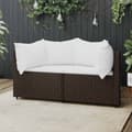Miniatyrbillede 2 af 11: vidaXL hjørnemoduler til havesofa 2 stk. med hynder polyrattan brun