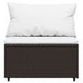 Miniatyrbillede 4 af 9: vidaXL midtermodul til havesofa med hynde polyrattan brun