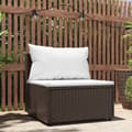 Miniatyrbillede 2 af 9: vidaXL midtermodul til havesofa med hynde polyrattan brun