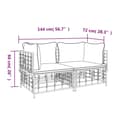 Miniatyrbillede 7 af 7: vidaXL hjørnemoduler til havesofa 2 stk. med hynder polyrattan
