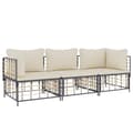 Miniatyrbillede 3 af 8: vidaXL loungesæt til haven 3 dele med hynder polyrattan antracitgrå