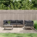 Miniatyrbillede 2 af 9: vidaXL loungesæt til haven 6 dele med hynder polyrattan antracitgrå
