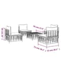 Miniatyrbild 8 av 8: vidaXL Loungegrupp 5 delar med dynor antracit konstrotting