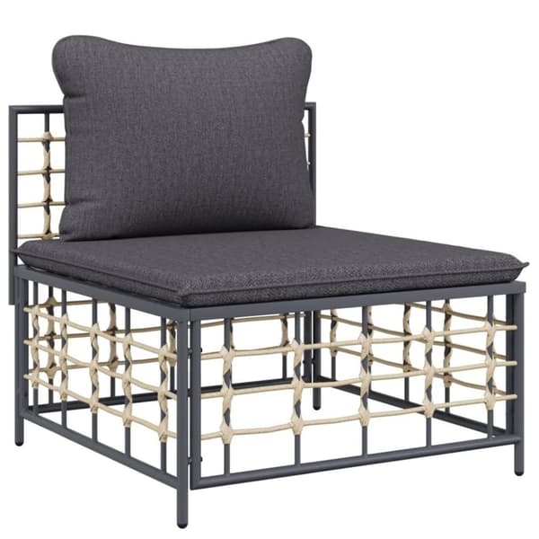 vidaXL Loungegrupp 8 delar med dynor antracit konstrotting