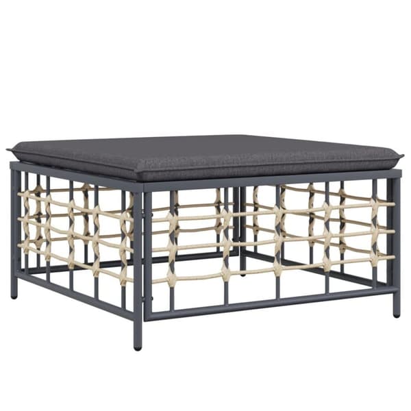 vidaXL Loungegrupp 8 delar med dynor antracit konstrotting