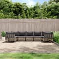 Miniatyrbillede 1 af 8: vidaXL loungesæt til haven 7 dele med hynder polyrattan antracitgrå