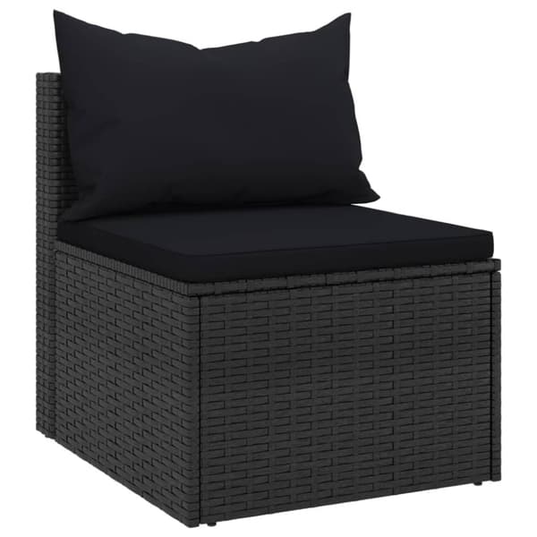 vidaXL midtermoduler til havesofa 2 stk. med hynder polyrattan sort