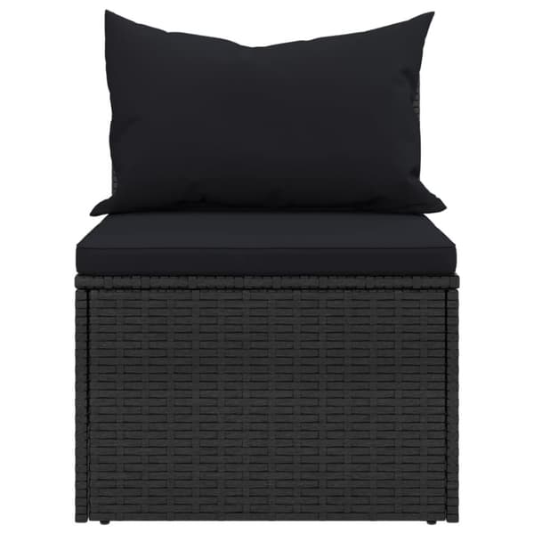 vidaXL midtermoduler til havesofa 2 stk. med hynder polyrattan sort