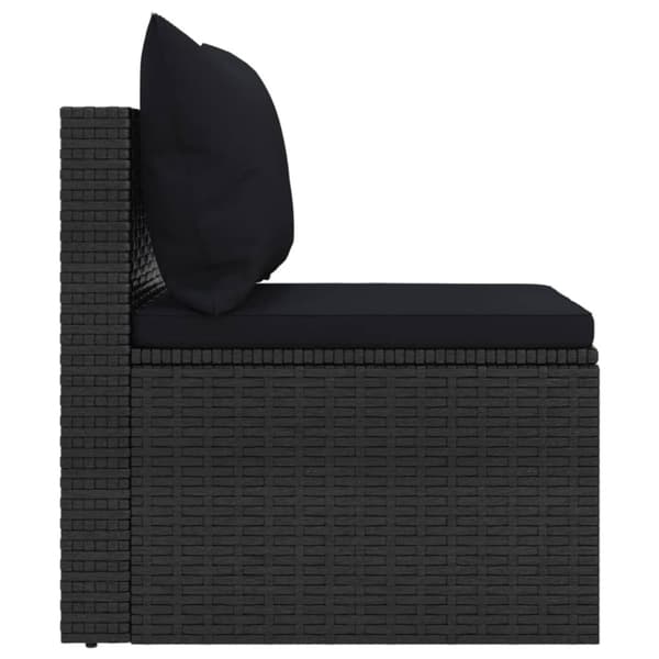 vidaXL midtermoduler til havesofa 2 stk. med hynder polyrattan sort