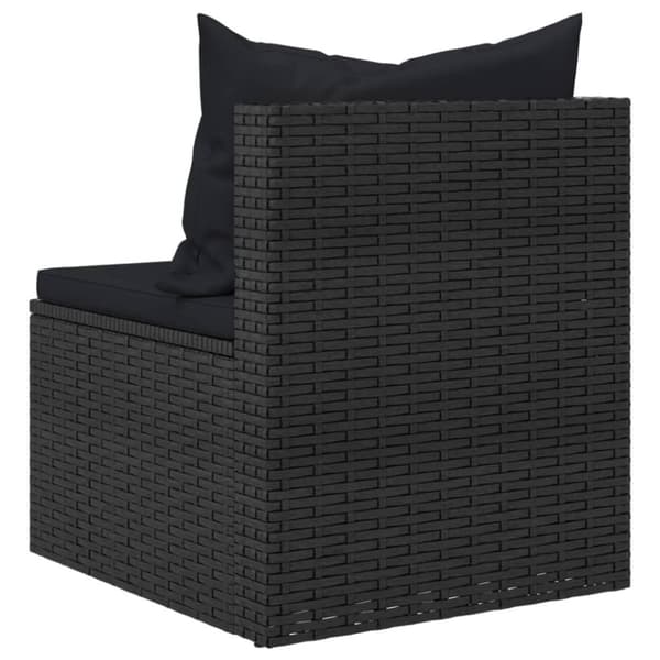 vidaXL midtermoduler til havesofa 2 stk. med hynder polyrattan sort