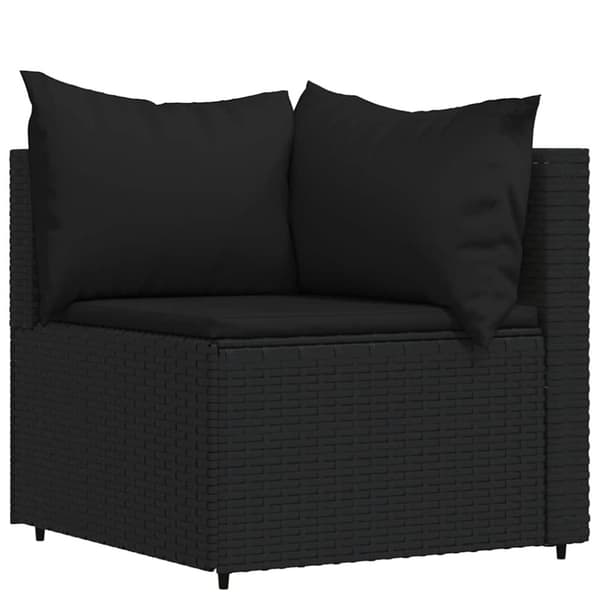 vidaXL loungesæt til haven 4 dele med hynder polyrattan sort