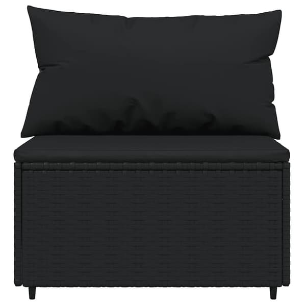 vidaXL loungesæt til haven 4 dele med hynder polyrattan sort