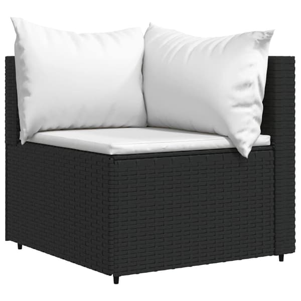 vidaXL loungesæt til haven 4 dele med hynder polyrattan sort