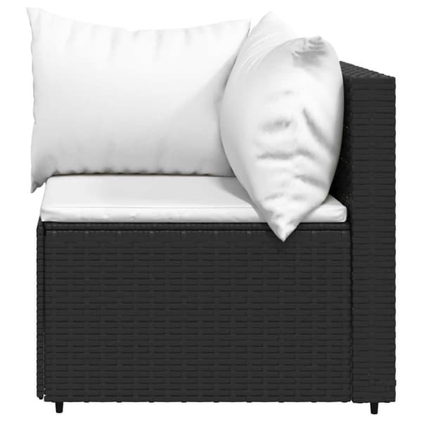 vidaXL loungesæt til haven 4 dele med hynder polyrattan sort