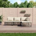 Miniatyrbillede 9 af 9: vidaXL loungesæt til haven 4 dele med hynder polyrattan antracitgrå