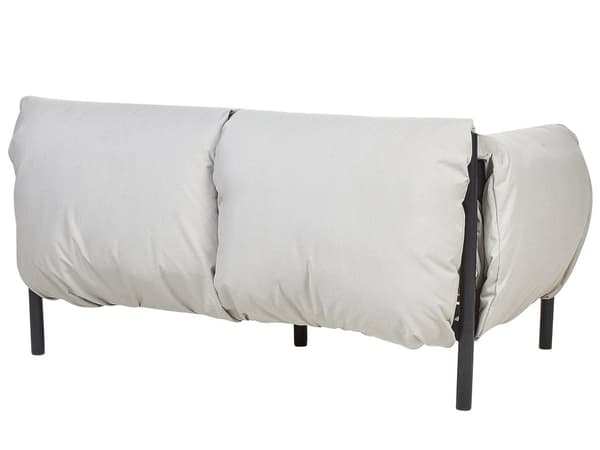 Ulkosohva vaaleanharmaa 144 x 96 cm alumiini polyesterityynyt kahdelle ulos sisälle moderni