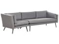 Miniatyrbild 1 av 11: Utesoffa Grå Polyester Klädsel 3 Sittplatser Trädgårdssoffa Vänster UV Vattenbeständig Modern Design Vardagsrum
