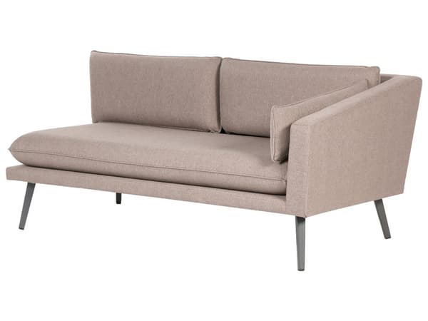 Utesoffa Beige Polyester Klädsel 3 Sittplatser Trädgårdssoffa Vänster UV Vattenbeständig Modern Design Vardagsrum